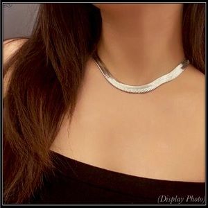 New 925 Silver Wide Omega Chain Snake Herringbone Necklace